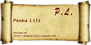 Peska Lili névjegykártya